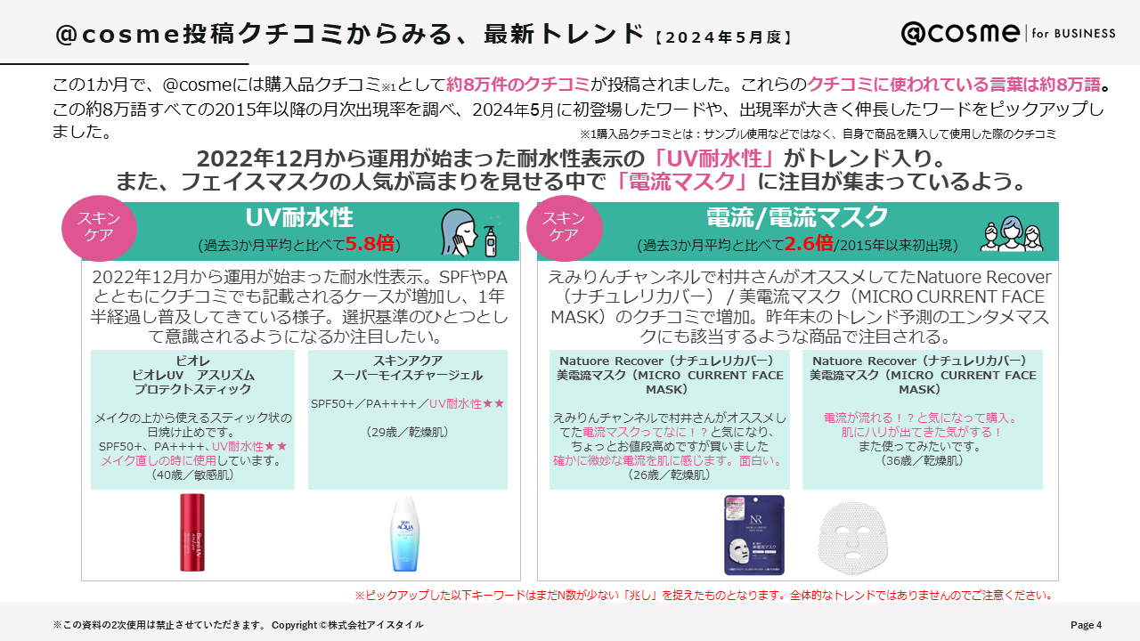 クチコミトレンド・事例まとめ>@cosmeトレンド情報便~2024年7月